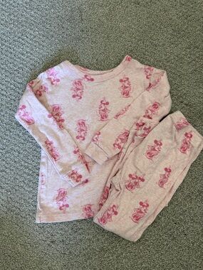 Gap Girls' Pink Minnie Mouse Print Pajama Set